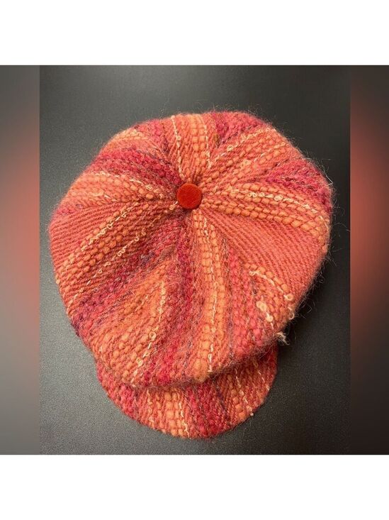 Vintage 70s 1970s Retro Wool Mohair Velvet Newsboy Gatsby Reggae Groovy Hat Cap